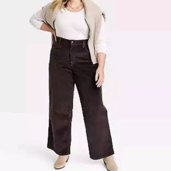 Universal Thread Pants - Universal thread corduroy flare fit pants brown